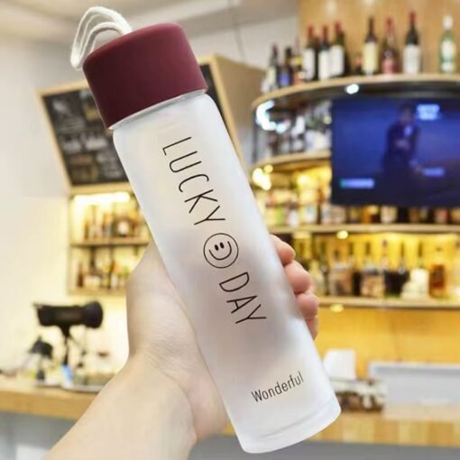 Sports Water Bottle 4-color lid Frosted Cup