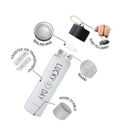Sports Water Bottle 4-color lid Frosted Cup