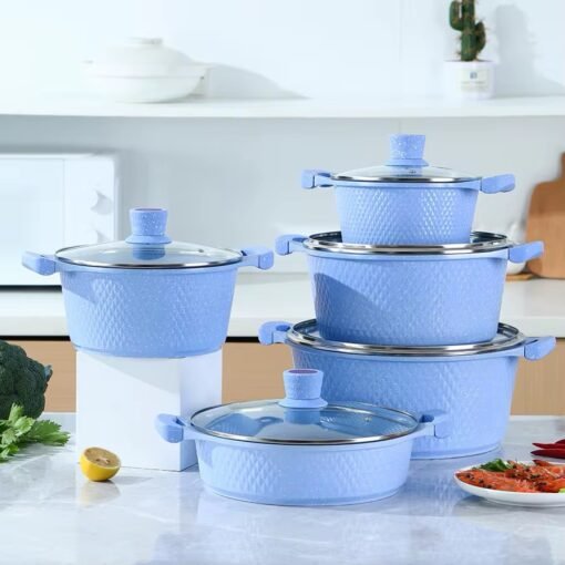 Aluminum Alloy Combination Cookware Set Special Flat Bottomed Soup Pot Milk Pot Frying Pan for Open Flame Stove