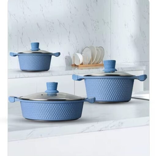 Aluminum Alloy Combination Cookware Set Special Flat Bottomed Soup Pot Milk Pot Frying Pan for Open Flame Stove