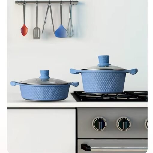 Aluminum Alloy Combination Cookware Set Special Flat Bottomed Soup Pot Milk Pot Frying Pan for Open Flame Stove
