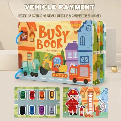 6 Pages Montessori Sensory Educational Toys Alphabet Animal Early Education Kids Learning Busy Book