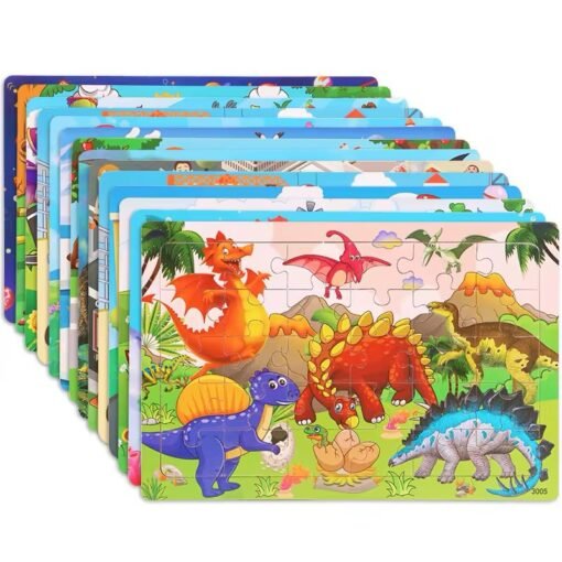 New Arrival Montessori Animal Travel Wooden Jigsaw Puzzle Board 30-Piece Toddler Learning Toys