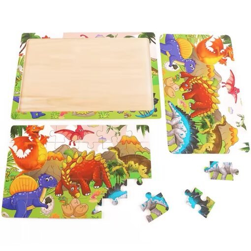 New Arrival Montessori Animal Travel Wooden Jigsaw Puzzle Board 30-Piece Toddler Learning Toys