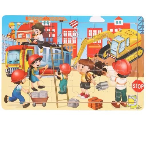 New Arrival Montessori Animal Travel Wooden Jigsaw Puzzle Board 30-Piece Toddler Learning Toys