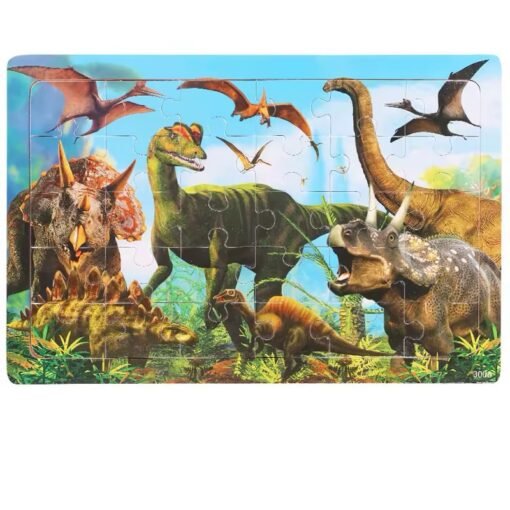 New Arrival Montessori Animal Travel Wooden Jigsaw Puzzle Board 30-Piece Toddler Learning Toys
