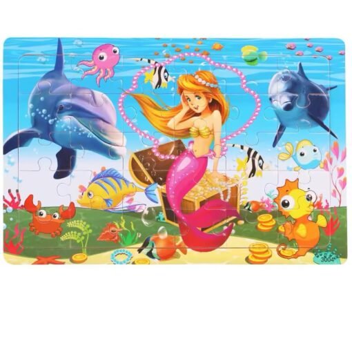 New Arrival Montessori Animal Travel Wooden Jigsaw Puzzle Board 30-Piece Toddler Learning Toys