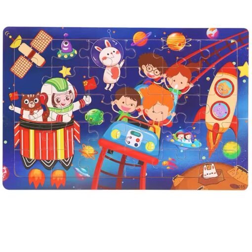 New Arrival Montessori Animal Travel Wooden Jigsaw Puzzle Board 30-Piece Toddler Learning Toys