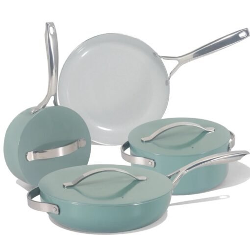 7 Pcs Non Stick Cooking Set Frying Pans Saucepans Pots and Pans Set Induction Kitchen Cookware Set