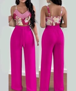 Explosive Spring and Summer New Halter Top Lace-up Trousers Casual Suit Women