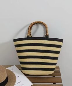 Stylish New Straw Summer handbags for Ladies Design with Bamboo Handle