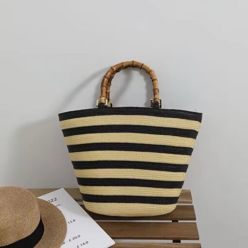 Stylish New Straw Summer handbags for Ladies Design with Bamboo Handle
