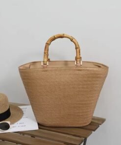 Stylish New Straw Summer handbags for Ladies Design with Bamboo Handle