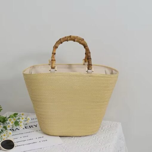 Stylish New Straw Summer handbags for Ladies Design with Bamboo Handle