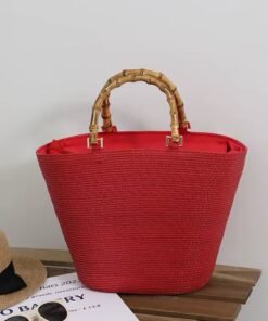 Stylish New Straw Summer handbags for Ladies Design with Bamboo Handle