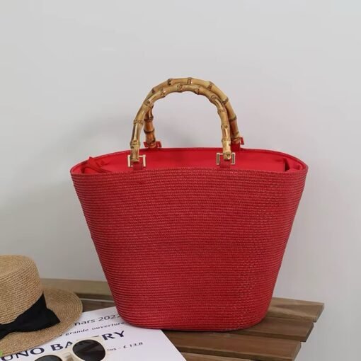 Stylish New Straw Summer handbags for Ladies Design with Bamboo Handle