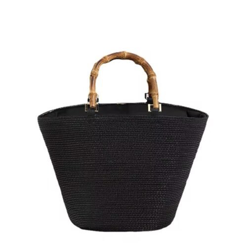 Stylish New Straw Summer handbags for Ladies Design with Bamboo Handle