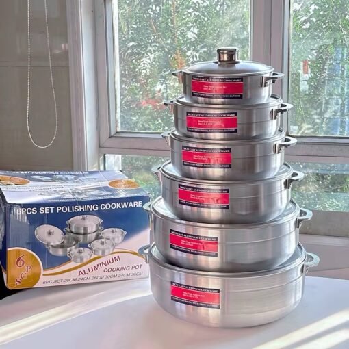Quality Aluminum cookware set 12PCS Die Cast Casserole Forged Big Kitchenware cooking Soup Pot Set
