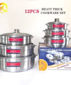 Quality Aluminum cookware set 12PCS Die Cast Casserole Forged Big Kitchenware cooking Soup Pot Set