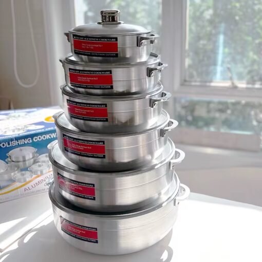 Quality Aluminum cookware set 12PCS Die Cast Casserole Forged Big Kitchenware cooking Soup Pot Set