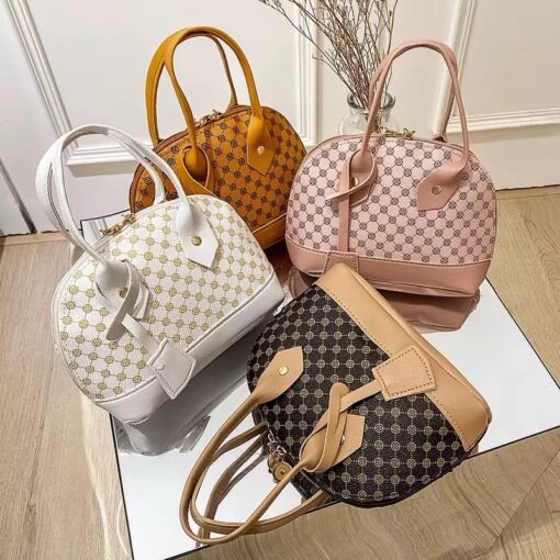 New Designer Mini Cute Print Pu Leather Shell Shape Hand Bag Purse Messenger Crossbody