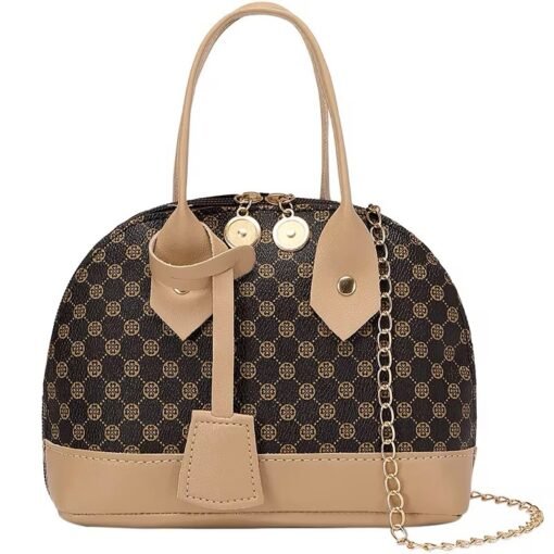 New Designer Mini Cute Print Pu Leather Shell Shape Hand Bag Purse Messenger Crossbody