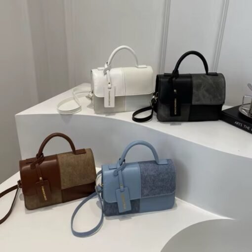 2025 New Woman's Handbags Stitching Color Lady's Shoulder Bags Fashion Woman's Crossbody Bags