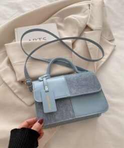 2025 New Woman's Handbags Stitching Color Lady's Shoulder Bags Fashion Woman's Crossbody Bags