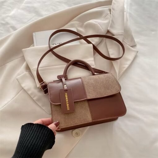 2025 New Woman's Handbags Stitching Color Lady's Shoulder Bags Fashion Woman's Crossbody Bags