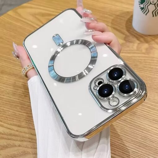 Electroplate wireless charging phone case for iphone tpu magnetic phone case for iphone 16 15 14 13 12 11 Pro max