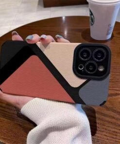 Stylish Striped iPhone Case with Color Block Design for iphone 16 15 14 Pro Max, iPhone 12/13/11 Full Cover, 7/8 Plus