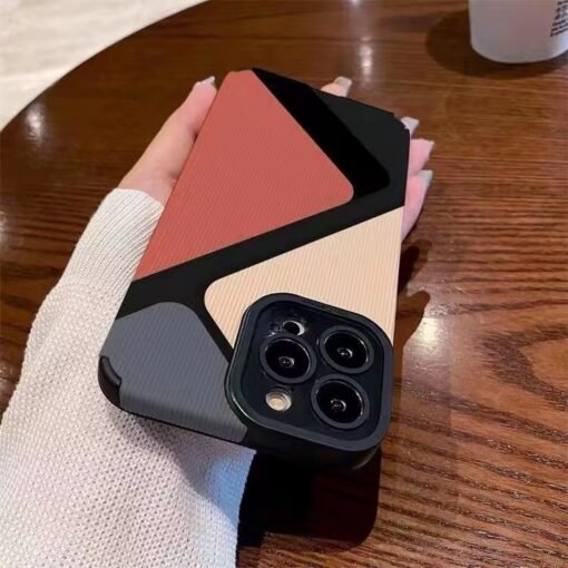 Stylish Striped iPhone Case with Color Block Design for iphone 16 15 14 Pro Max, iPhone 12/13/11 Full Cover, 7/8 Plus