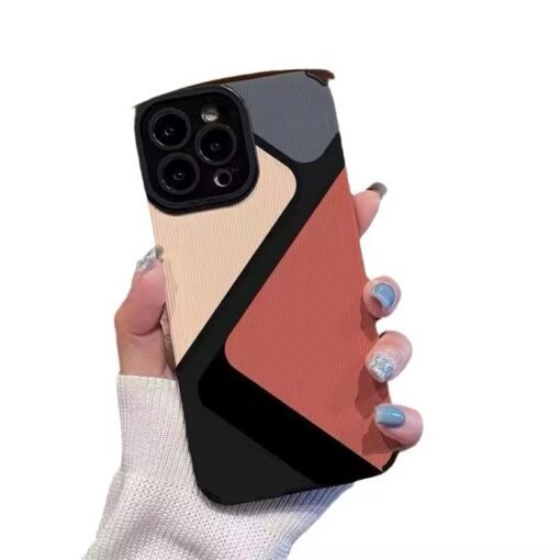 Stylish Striped iPhone Case with Color Block Design for iphone 16 15 14 Pro Max, iPhone 12/13/11 Full Cover, 7/8 Plus