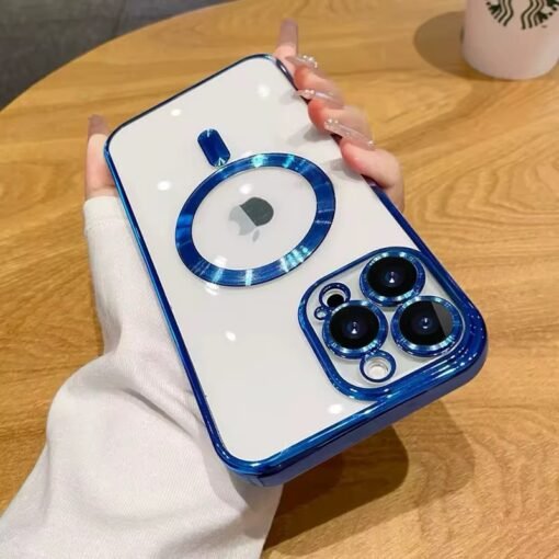 Electroplate wireless charging phone case for iphone tpu magnetic phone case for iphone 16 15 14 13 12 11 Pro max