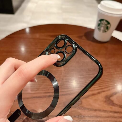 Electroplate wireless charging phone case for iphone tpu magnetic phone case for iphone 16 15 14 13 12 11 Pro max