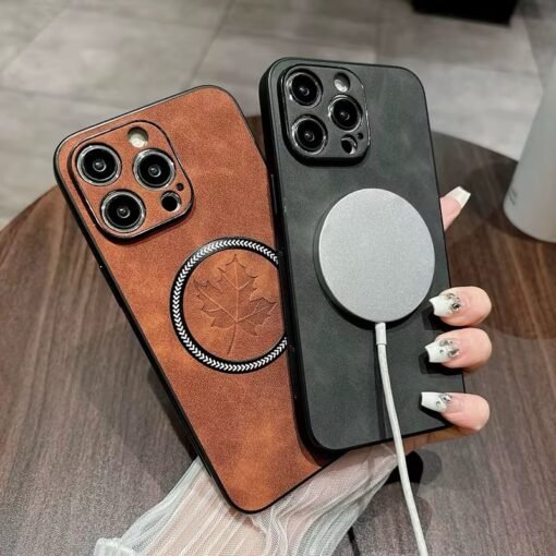 High Quality Lens Glass Protector Magnetic Mobile Phone Case For iPhone 11 12 13 14 15 16 Pro Max Leather Phone Cover
