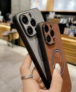 High Quality Lens Glass Protector Magnetic Mobile Phone Case For iPhone 11 12 13 14 15 16 Pro Max Leather Phone Cover