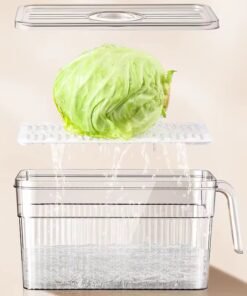Kitchen Fresh Clear Plastic Storage Box Fridge Refrigerator Organizer Food Fruits Vegetable Storage Container With Lid