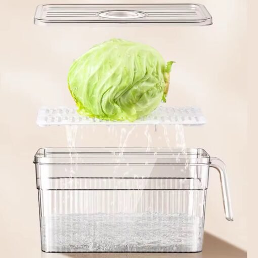 Kitchen Fresh Clear Plastic Storage Box Fridge Refrigerator Organizer Food Fruits Vegetable Storage Container With Lid