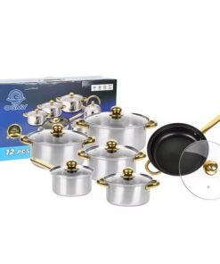 German High quality stainless steel Nonstick cookware set 12 pieces a set of Stock Pot Stew Pan cooking frying pots