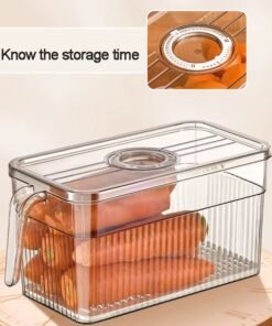 Kitchen Fresh Clear Plastic Storage Box Fridge Refrigerator Organizer Food Fruits Vegetable Storage Container With Lid