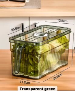 Kitchen Fresh Clear Plastic Storage Box Fridge Refrigerator Organizer Food Fruits Vegetable Storage Container With Lid