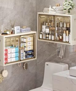 Pp Material Plastic Drawer Foldable Bathroom Storage Cabinet Over Toilet With Hooks Kitchen Spices Storage Cabinets
