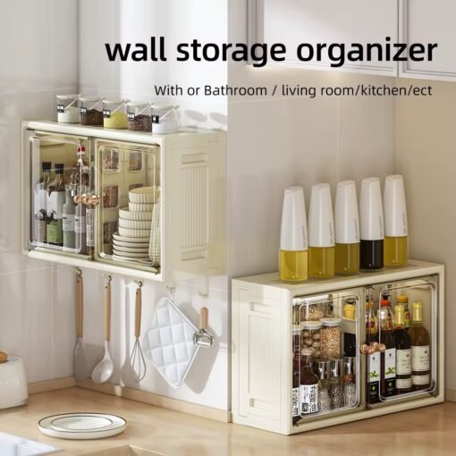 Pp Material Plastic Drawer Foldable Bathroom Storage Cabinet Over Toilet With Hooks Kitchen Spices Storage Cabinets