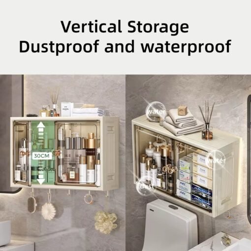 Pp Material Plastic Drawer Foldable Bathroom Storage Cabinet Over Toilet With Hooks Kitchen Spices Storage Cabinets