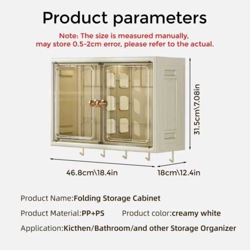 Pp Material Plastic Drawer Foldable Bathroom Storage Cabinet Over Toilet With Hooks Kitchen Spices Storage Cabinets