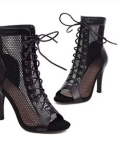 New Design Hollow Mesh High Heel Jazz Fashion Latin Comfort Peep Dance Toe Shoes Women Sandals