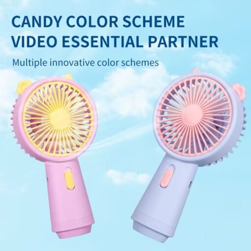 Cute Fashion Cartoon Portable Usb Charge Fan Portable Rechargeable Kawaii Anime Fan Air Cooler Small Gift Mini Fans