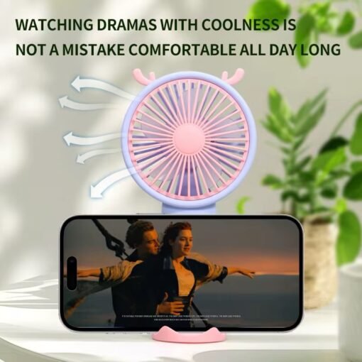 Cute Fashion Cartoon Portable Usb Charge Fan Portable Rechargeable Kawaii Anime Fan Air Cooler Small Gift Mini Fans