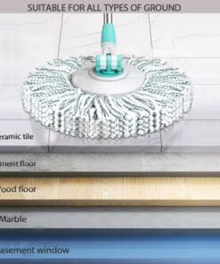 Household Magic 360 Rotating Mop 4 Wheels for Floor Cleaning with Replacement Refill